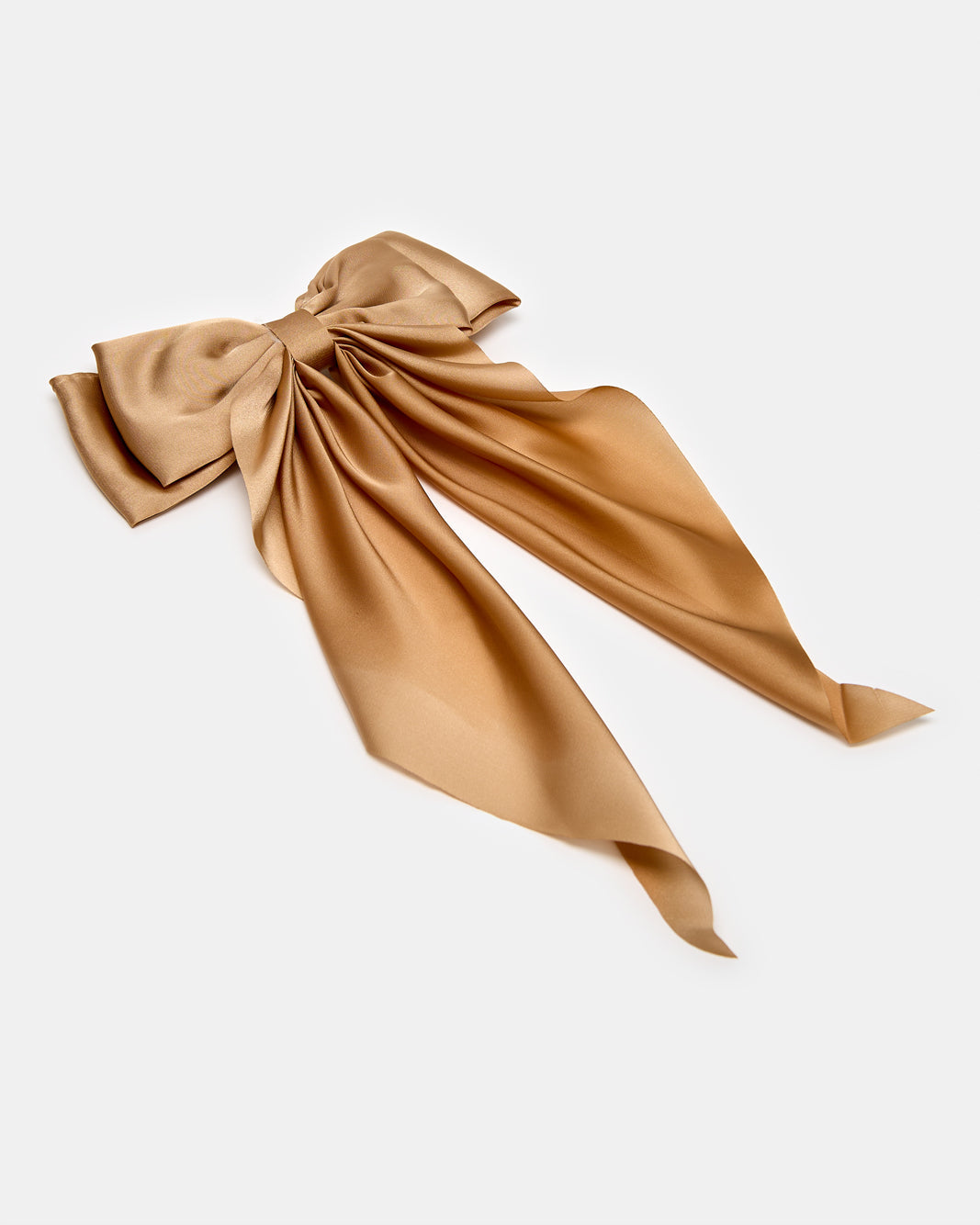 Women Gold Satin Bow Hair Clip