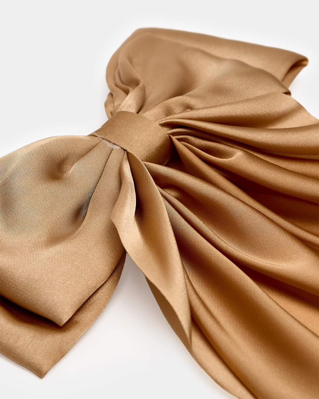 Women Gold Satin Bow Hair Clip