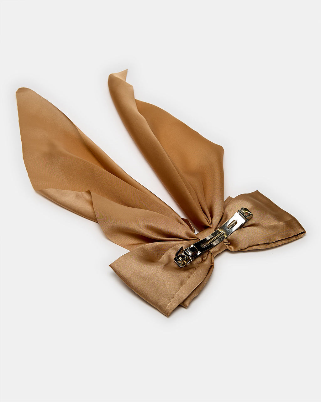 Women Gold Satin Bow Hair Clip