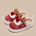 Cute Christmas Elk Plush Slippers Winter Ins Fashion Non-Slip Floor Bedroom Home Slippers for Women Fuzzy House Shoes