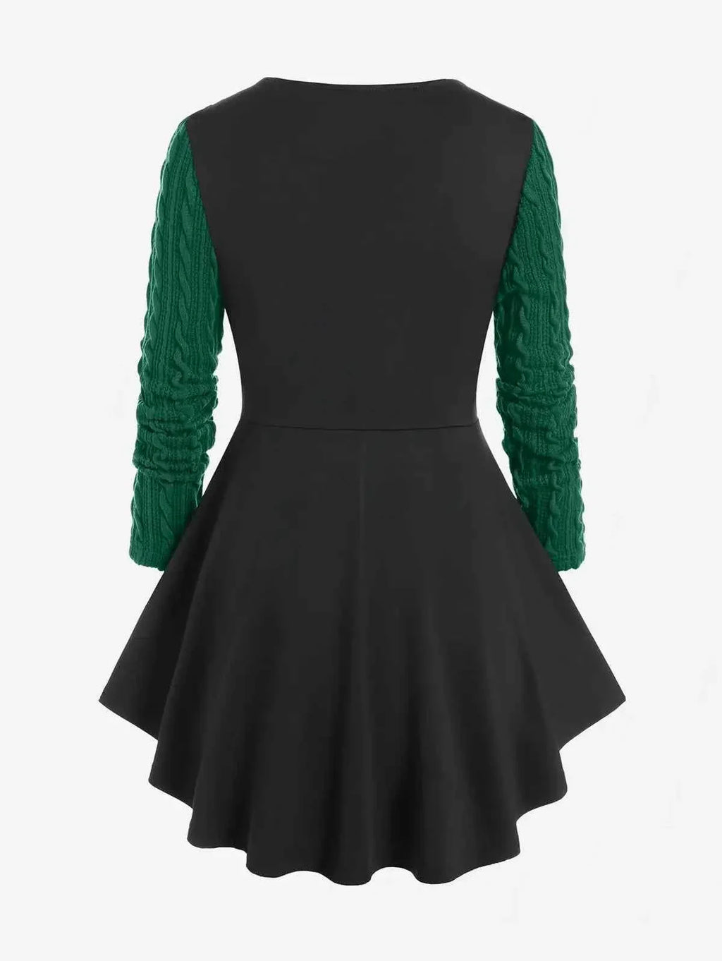 ROSEGAL-Plus Size Corset T-Shirt for Women, Cable Knit Panel, Mixed Media, Lace Up Blouses, Women's Tees, 4XL, Fall Clothes