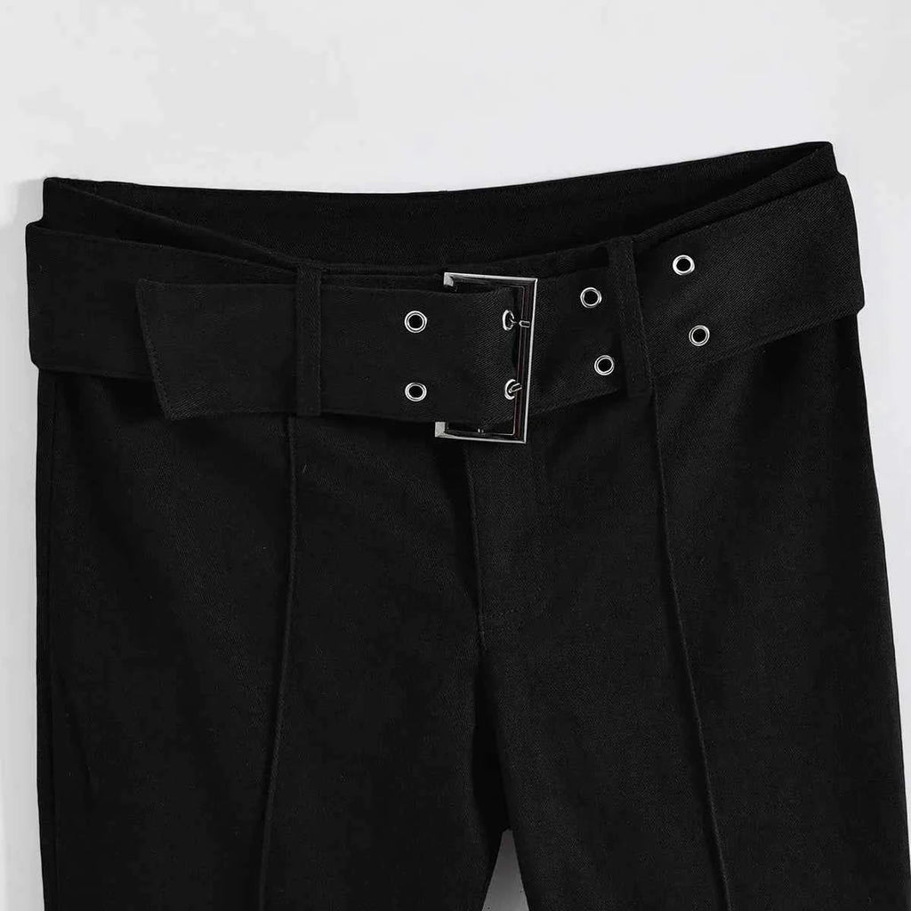 2025 Y2k Retro Emo 2000s Women's Black Flare Pants Streetwear Fashion Trousers Harajuku Wide Yoga Pants 90s Aesthetic Clothes