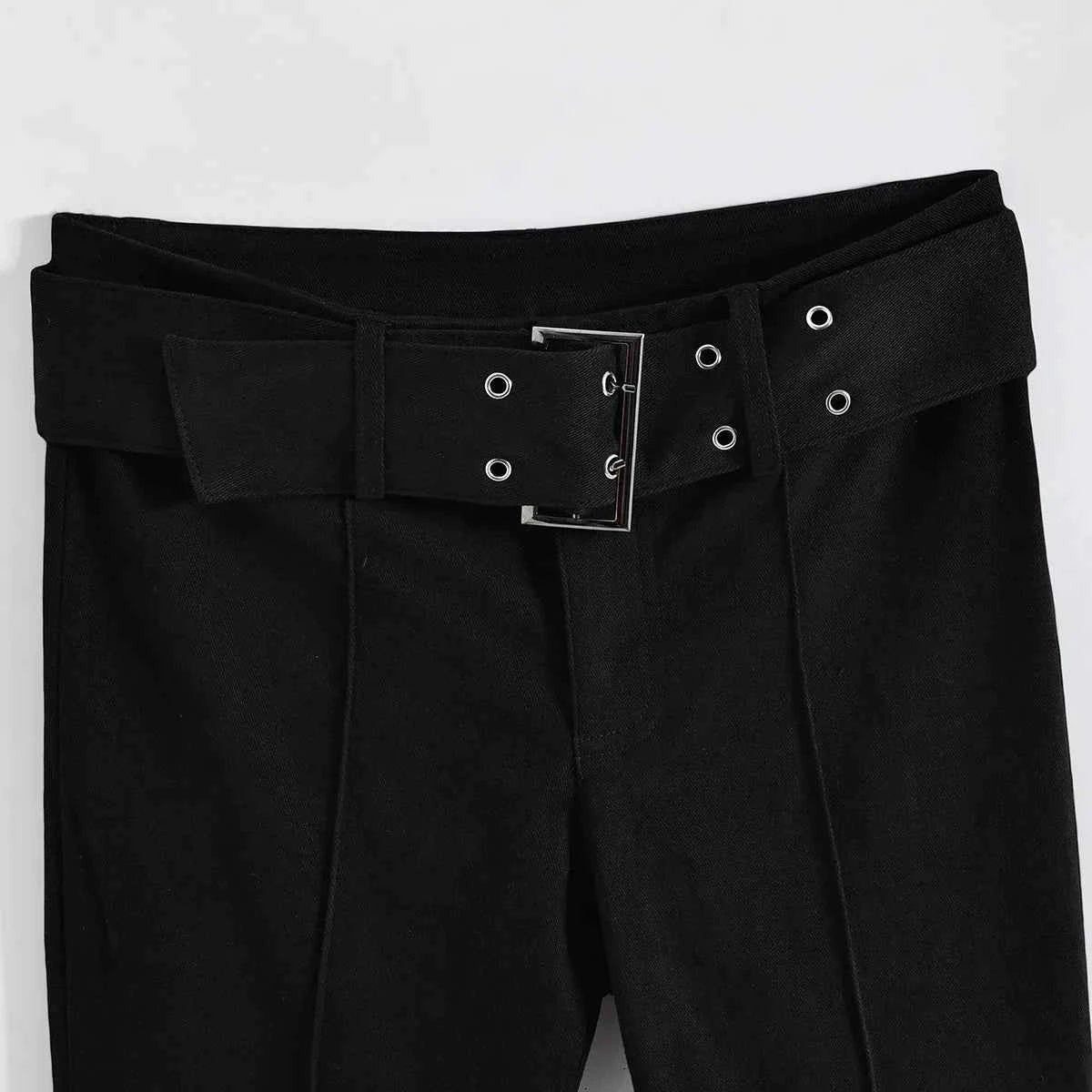 2025 Y2k Retro Emo 2000s Women's Black Flare Pants Streetwear Fashion Trousers Harajuku Wide Yoga Pants 90s Aesthetic Clothes