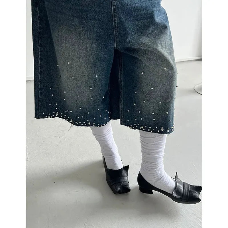 KYLETHOMASW  -  Women's Baggy Calf Length Cargo Jeans Harajuku Y2k Boyfriend Denim Trousers Japanese 2000s Oversize Jean Pants Vintage Clothes