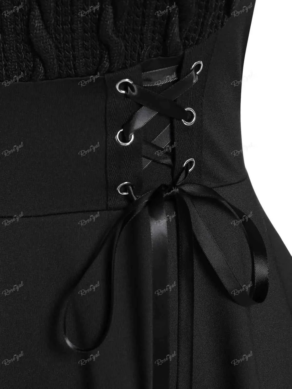 ROSEGAL-Plus Size Corset T-Shirt for Women, Cable Knit Panel, Mixed Media, Lace Up Blouses, Women's Tees, 4XL, Fall Clothes