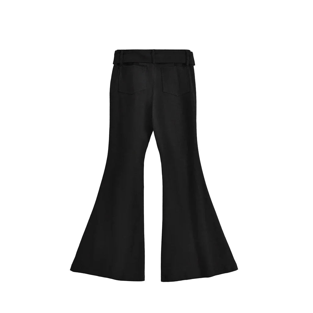 2025 Y2k Retro Emo 2000s Women's Black Flare Pants Streetwear Fashion Trousers Harajuku Wide Yoga Pants 90s Aesthetic Clothes Lumine Paris