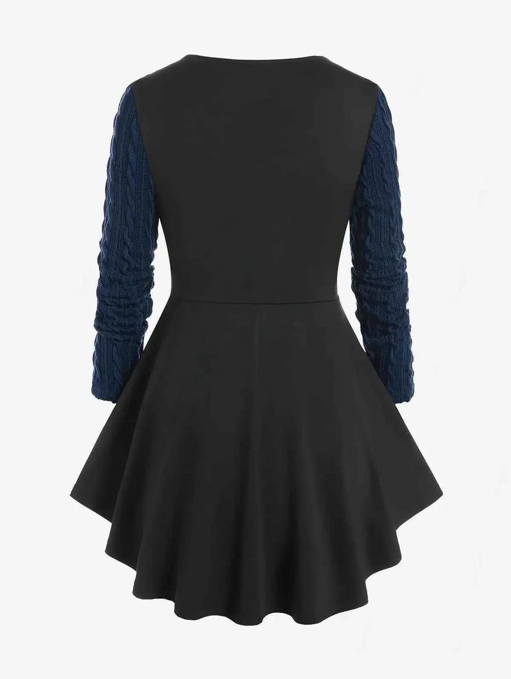 ROSEGAL-Plus Size Corset T-Shirt for Women, Cable Knit Panel, Mixed Media, Lace Up Blouses, Women's Tees, 4XL, Fall Clothes