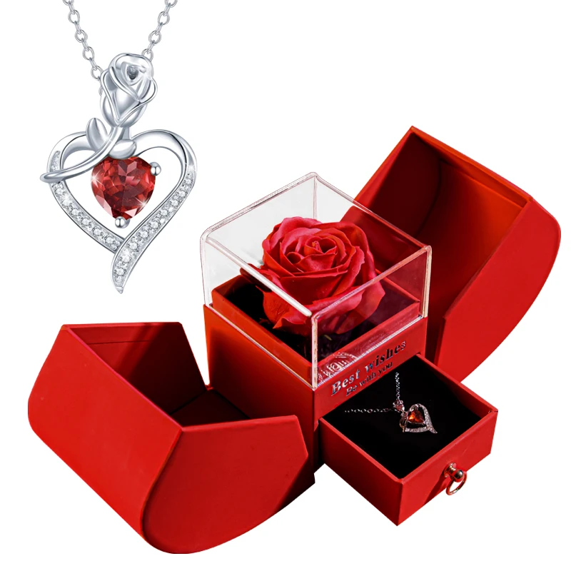Eternal Rose Heart Necklace