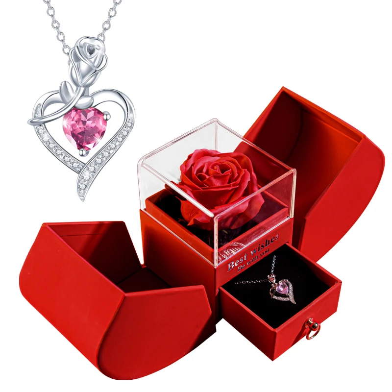 Eternal Rose Heart Necklace