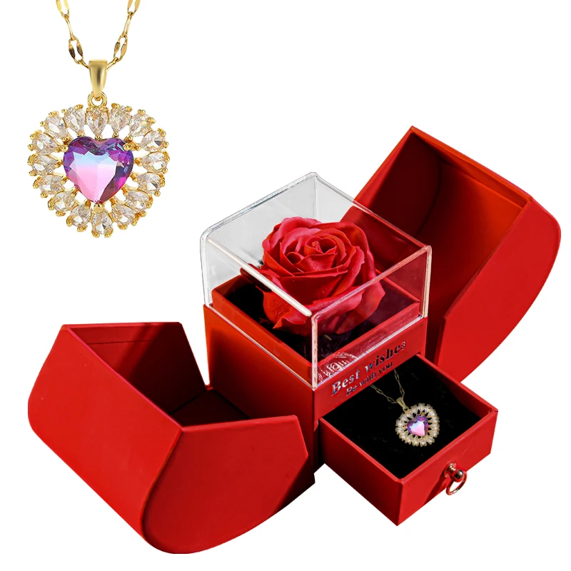 Eternal Rose Heart Necklace